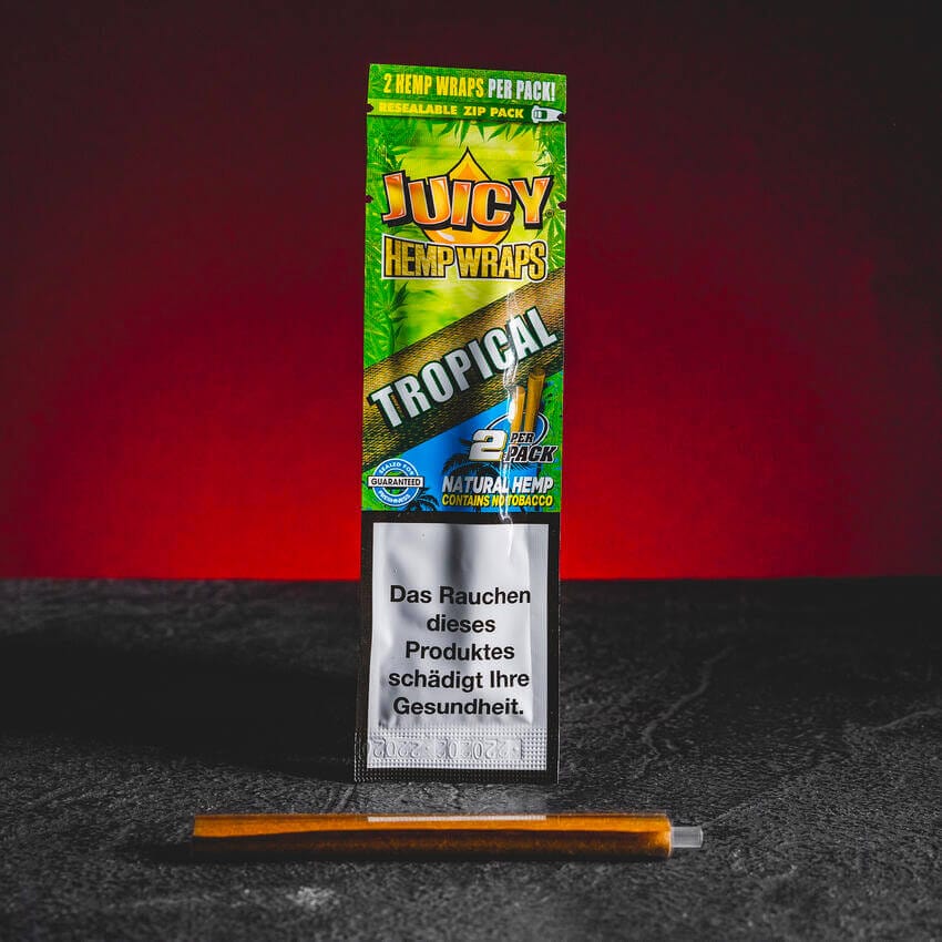 Juicy Hemp Wrap Hanfwickel für Quill Pro Packung 2 Stück in einer Tropenfruchtpackung