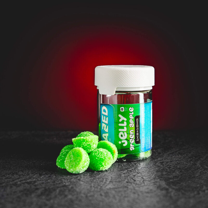 Dazed Jelly grüner Apfel Schokoladenstücke Qualitätsschokolade HHC Experience Sale Praha Edibles HHC 500 mg HHC
