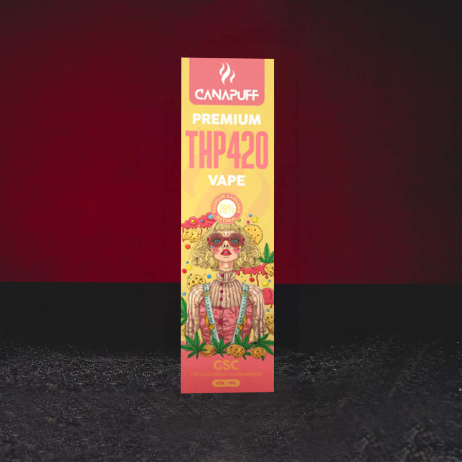 THP420 Vape Pen 79% 1ml GSC – intensiver Vape mit Kush-, Schwarzkirsch-, Minz-, Cookie- und leichtem Petrol-Aroma